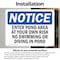 Signmission Enter Pond Area At Your Own Risk No Swimming, 10 in W x Rectangle, Vinyl Decal OS-2PACK-NS-D-710-L-12081 - alternate 5